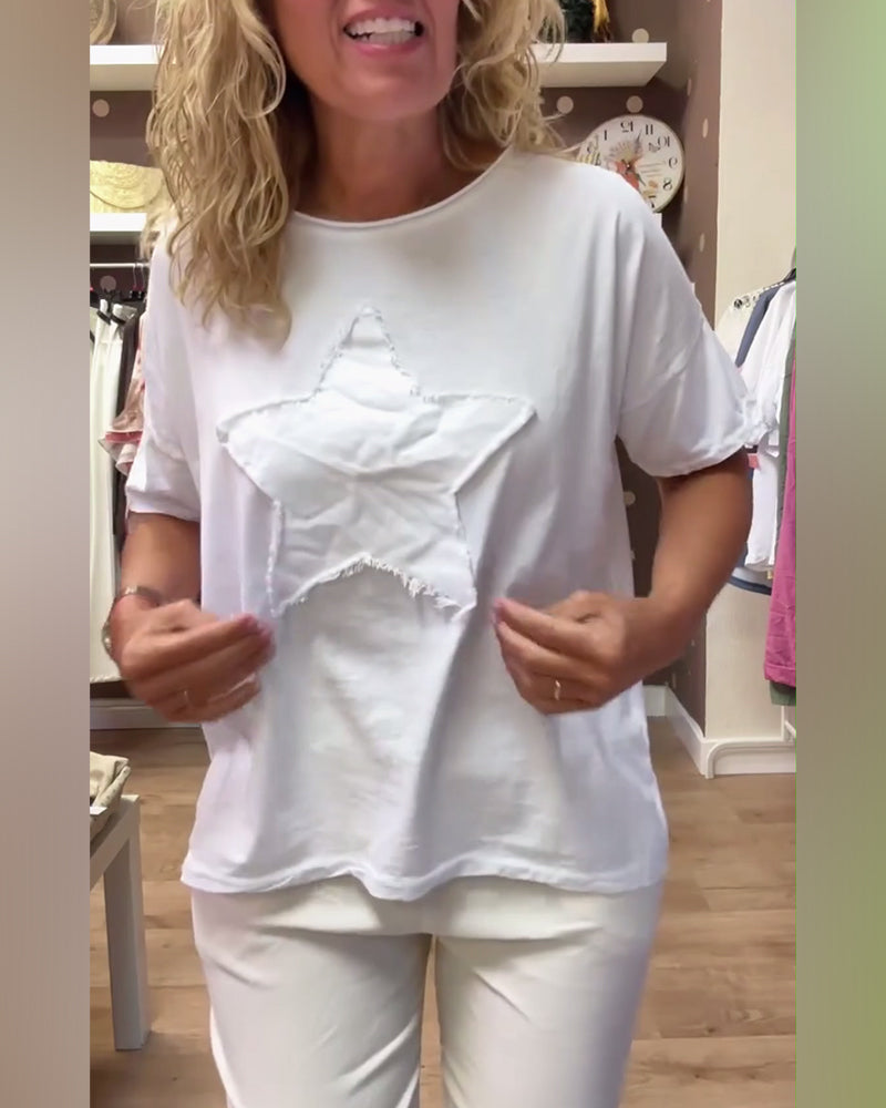 T-shirt décontracté ample à col rond