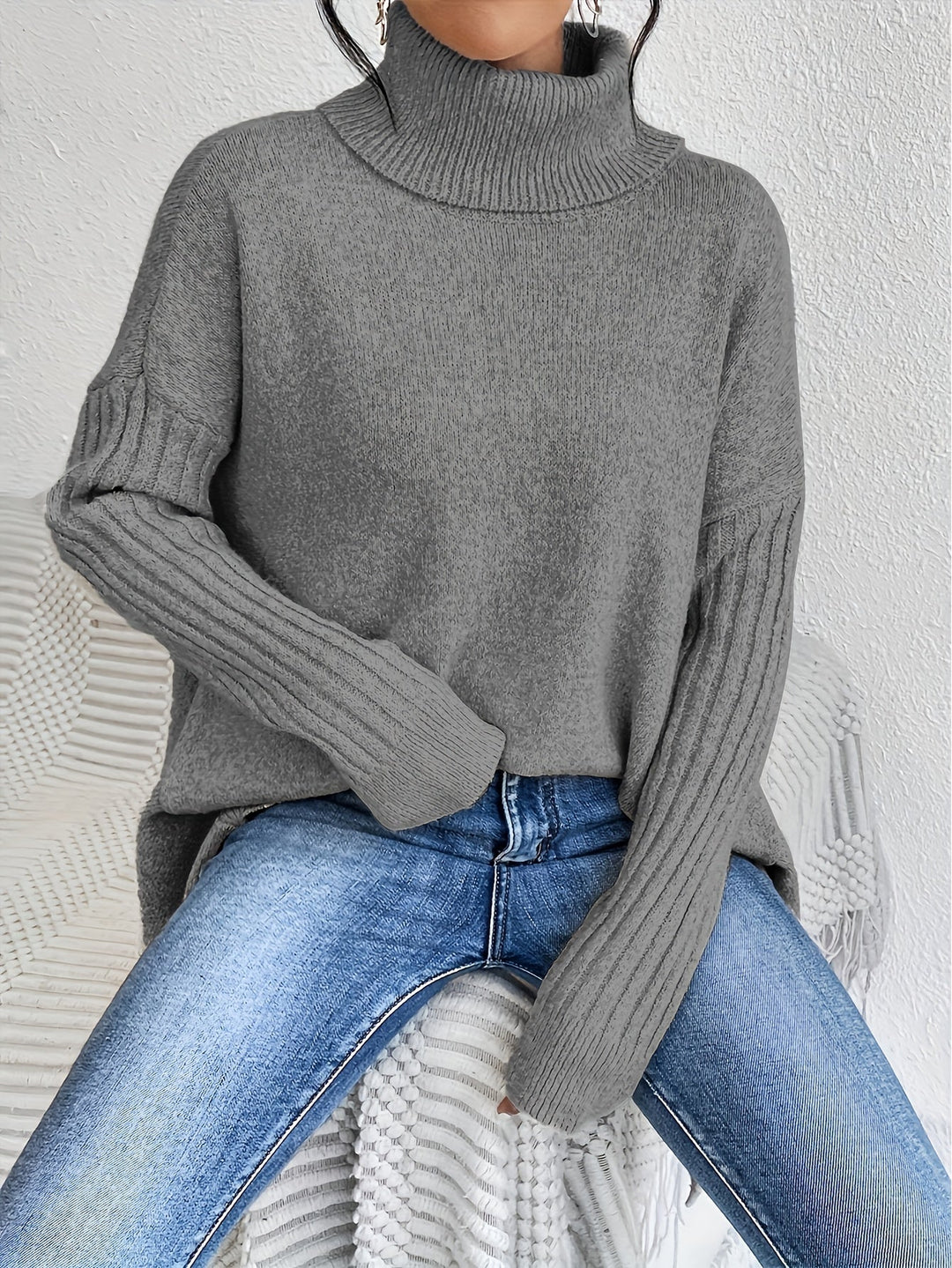 Léïna™ – Le Pull Col Montant Doux &amp; Décontracté