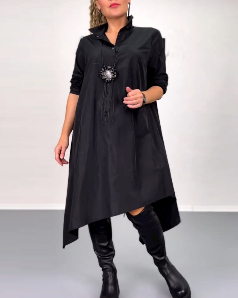 Robe décontractée irrégulière de couleur unie