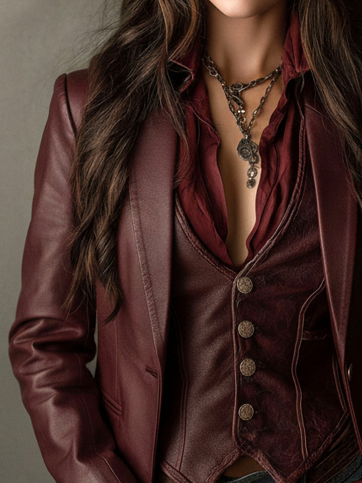 Delphine | Blazer Vintage Bordeaux