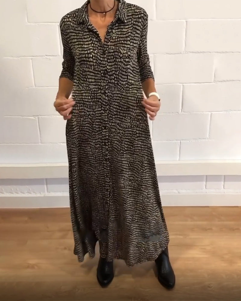 Robe imprimée avec poches à revers