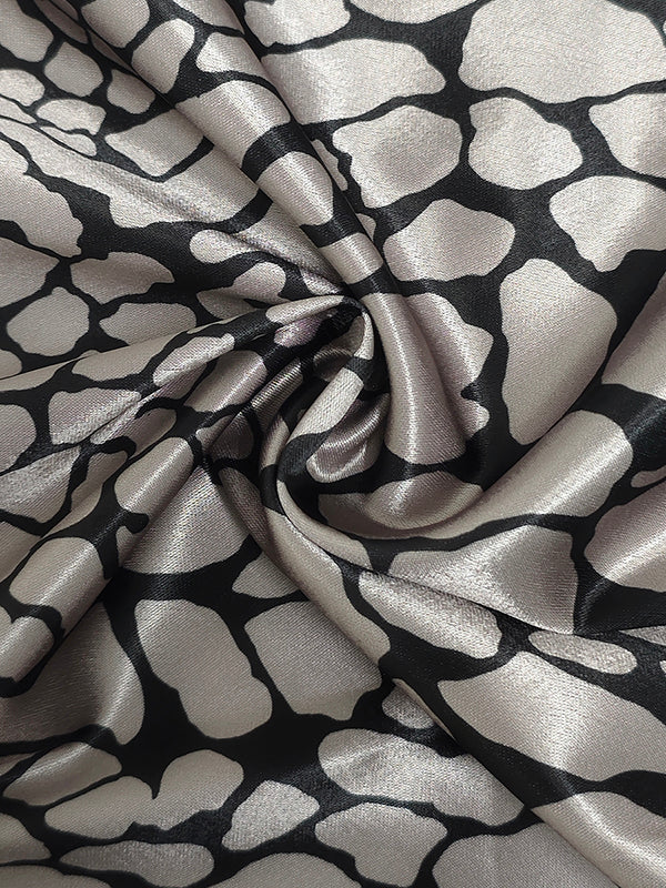 Blanche | CHEMISIER EFFET SATIN À MOTIF ARTISTIQUE