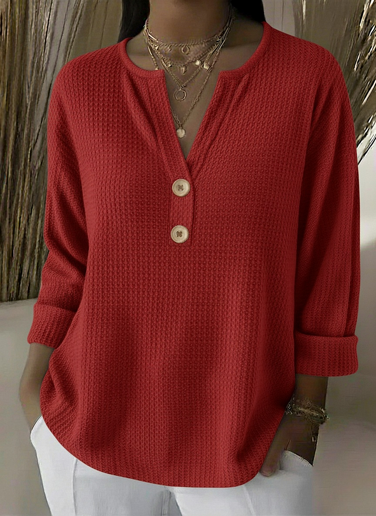 Lucia — Henley Texturé Boutonné