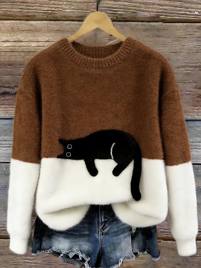 Charlotte | Pull Douillet Chat Endormi