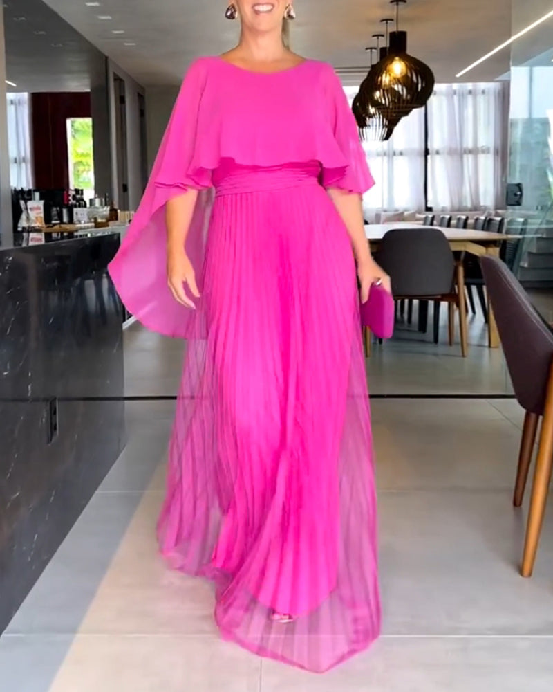 Robe longue à col rond et ligne A