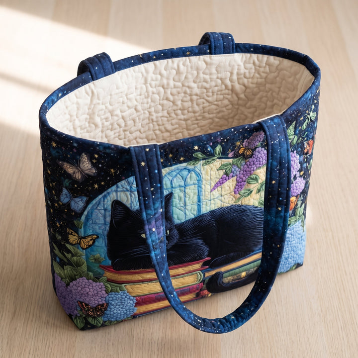 Sac Artisanal - Chat Noir sur les Livres