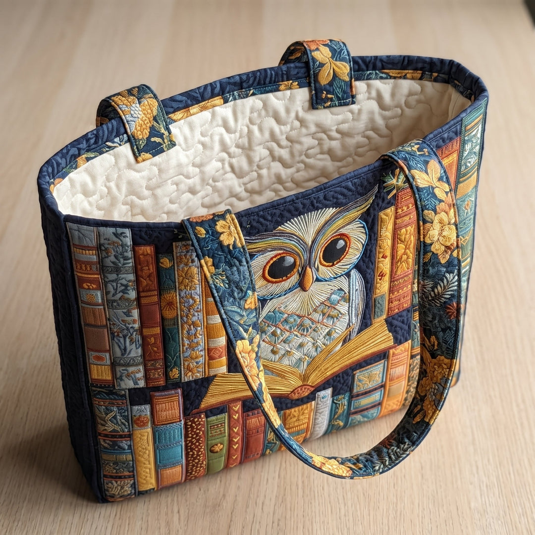 Sac Cabas Artisanal - Hibou et Livres Anciens