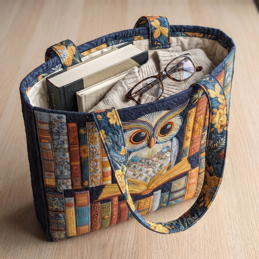 Sac Cabas Artisanal - Hibou et Livres Anciens