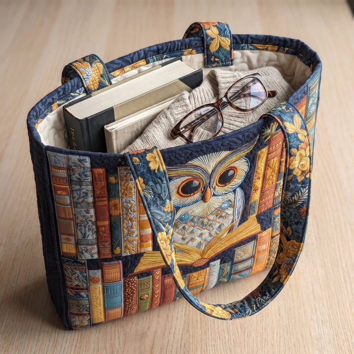 Sac Cabas Artisanal - Hibou et Livres Anciens