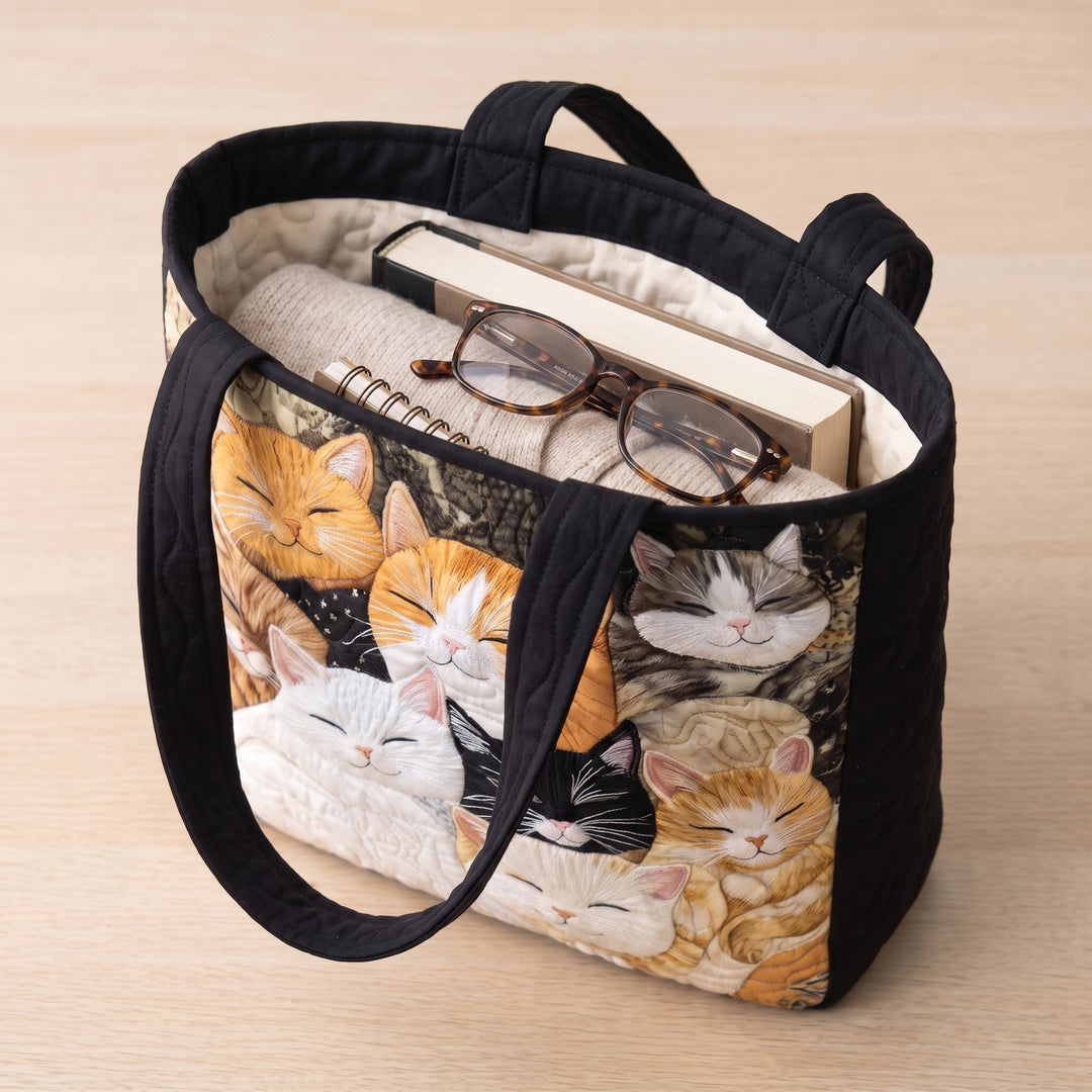 Sac Artisanal Matelassé - Chatons Endormis