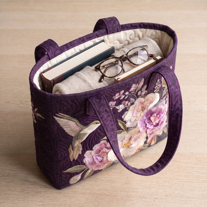 Sac Artisanal Matelassé - Colibris et Orchidées