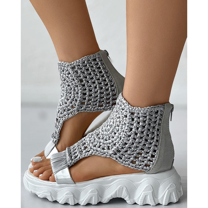 Lucie - Sandales Tressées En Cuir Premium