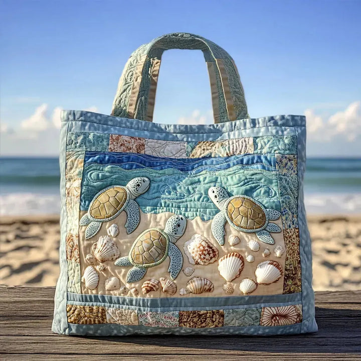 Sac Cabas Artisanal Matelassé - Tortues Marines
