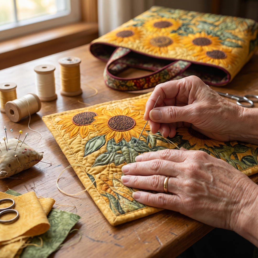 Sac Matelassé Classique - Tournesols