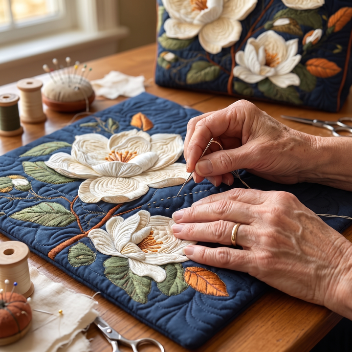 Sac Artisanal Matelassé - Magnolia Délicat