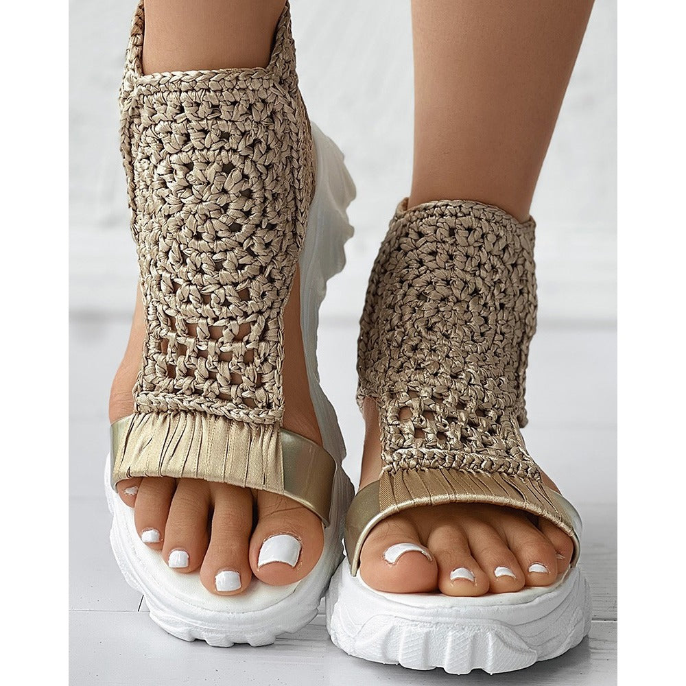 Lucie - Sandales Tressées En Cuir Premium