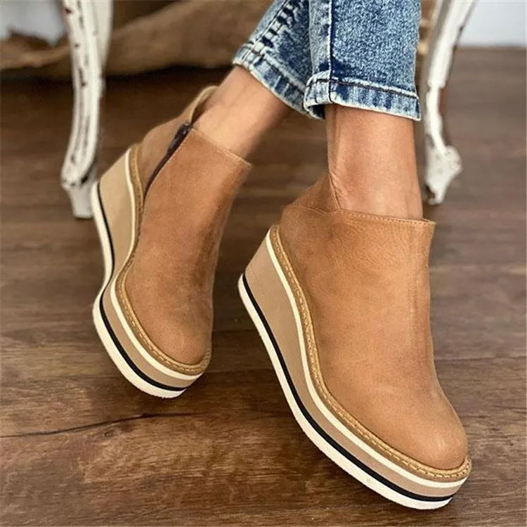 Kamala Bottines à Talon Wedge Décontractées