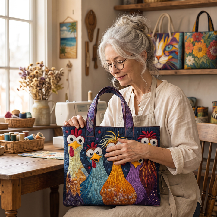 Sac Artisanal - Cinq Poules Colorées