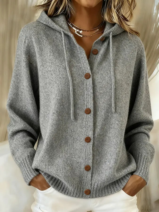 Bettina — Cardigan à Capuche Boutonné