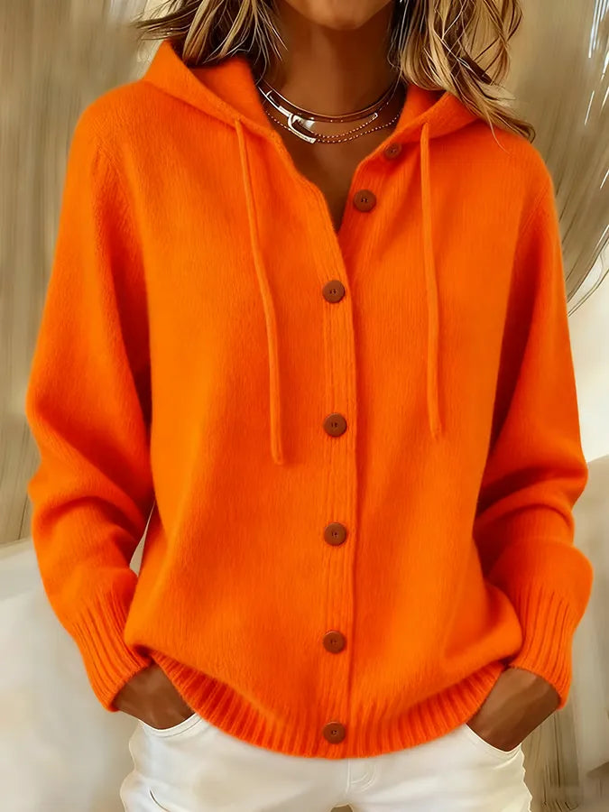 Bettina — Cardigan à Capuche Boutonné