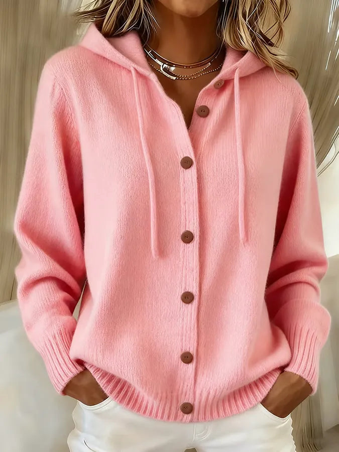 Bettina — Cardigan à Capuche Boutonné
