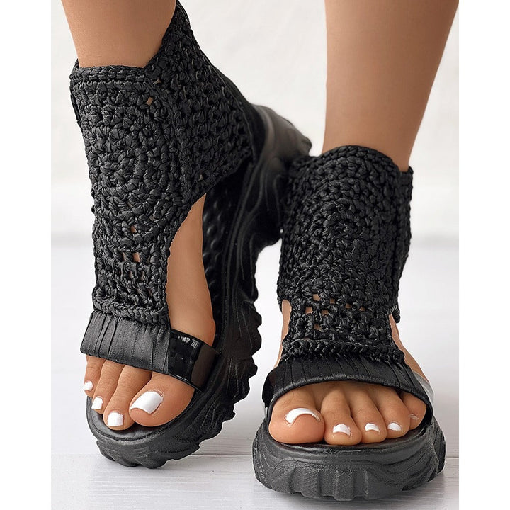 Lucie - Sandales Tressées En Cuir Premium