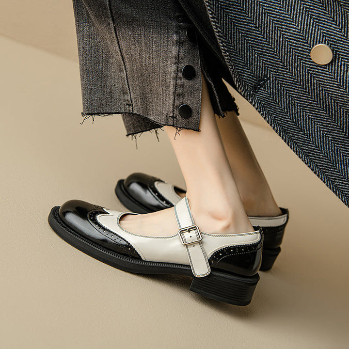 Aurenza - Chaussures Mary Jane femme bicolores