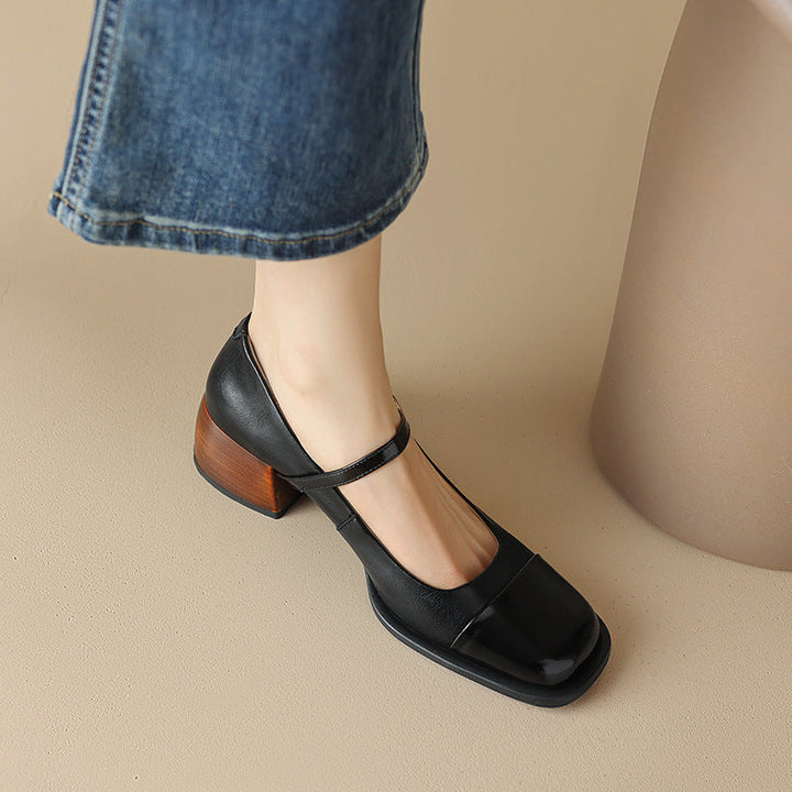 Erel - Escarpins Mary Jane femme à talon bloc