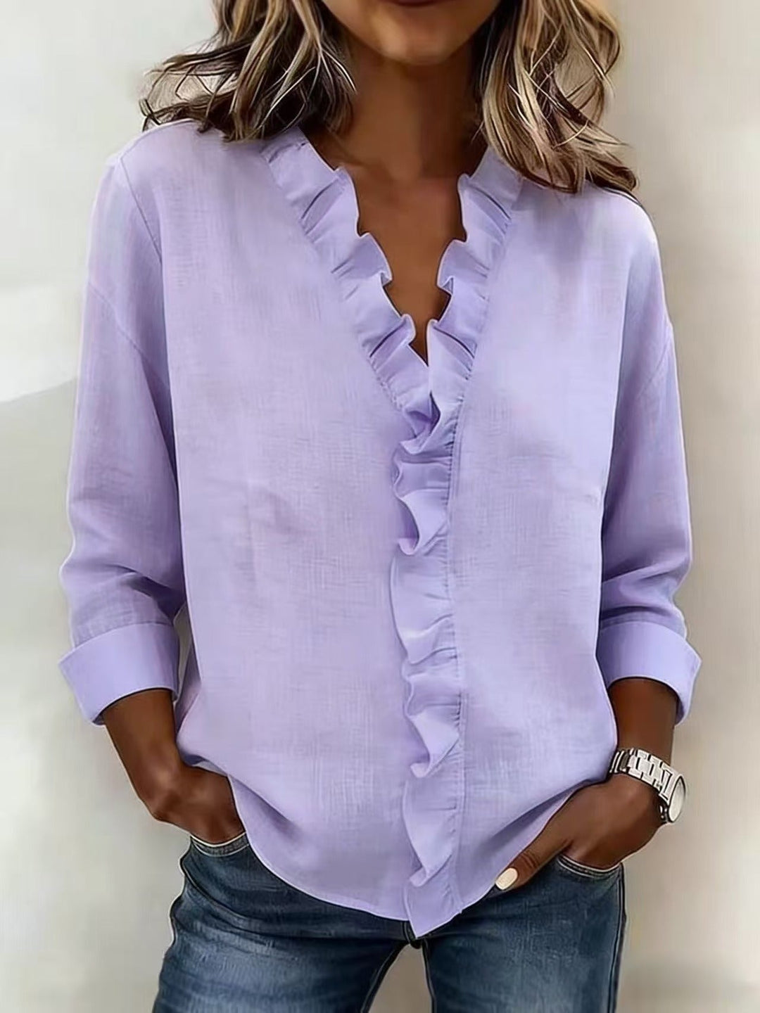 Séverine | Blouse Élégante Volants Claire