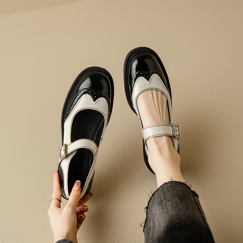 Aurenza - Chaussures Mary Jane femme bicolores