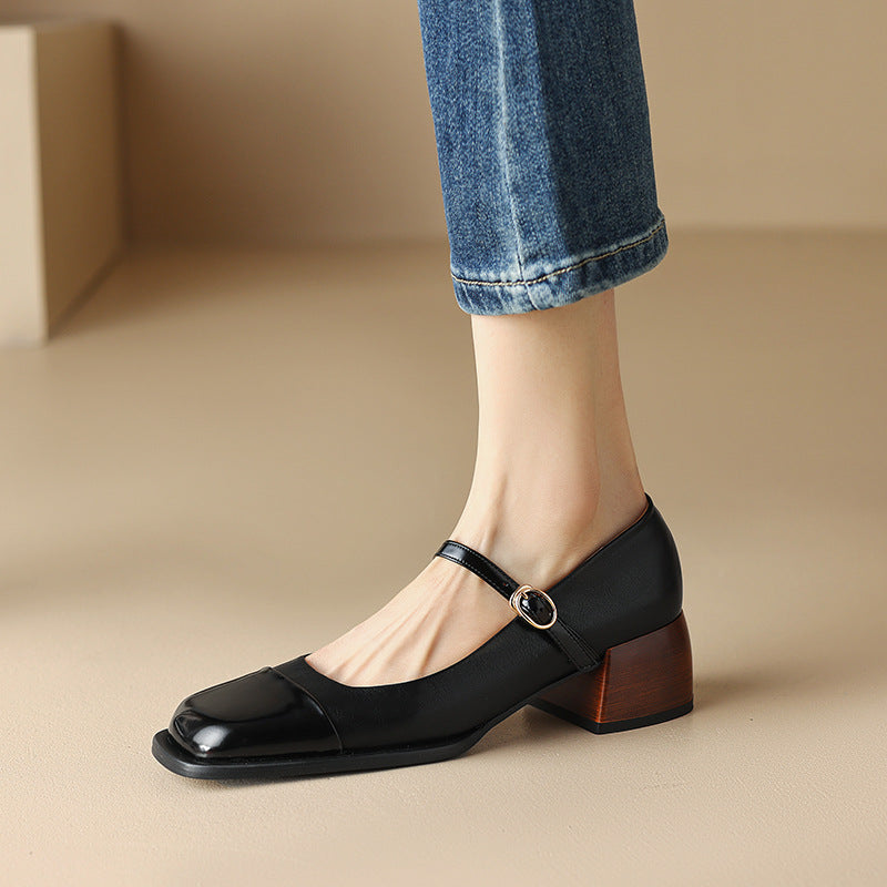 Erel - Escarpins Mary Jane femme à talon bloc