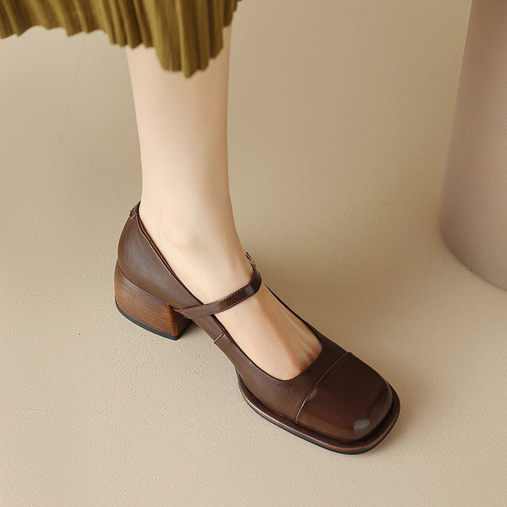 Erel - Escarpins Mary Jane femme à talon bloc