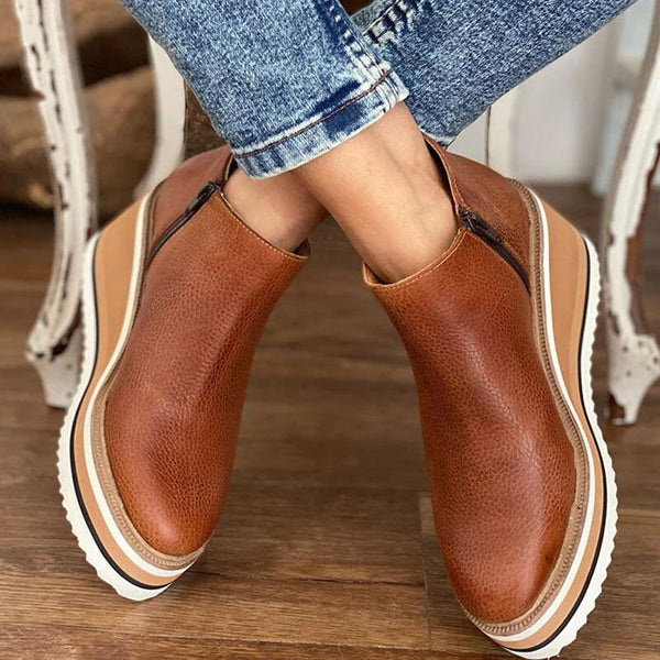 Kamala Bottines à Talon Wedge Décontractées