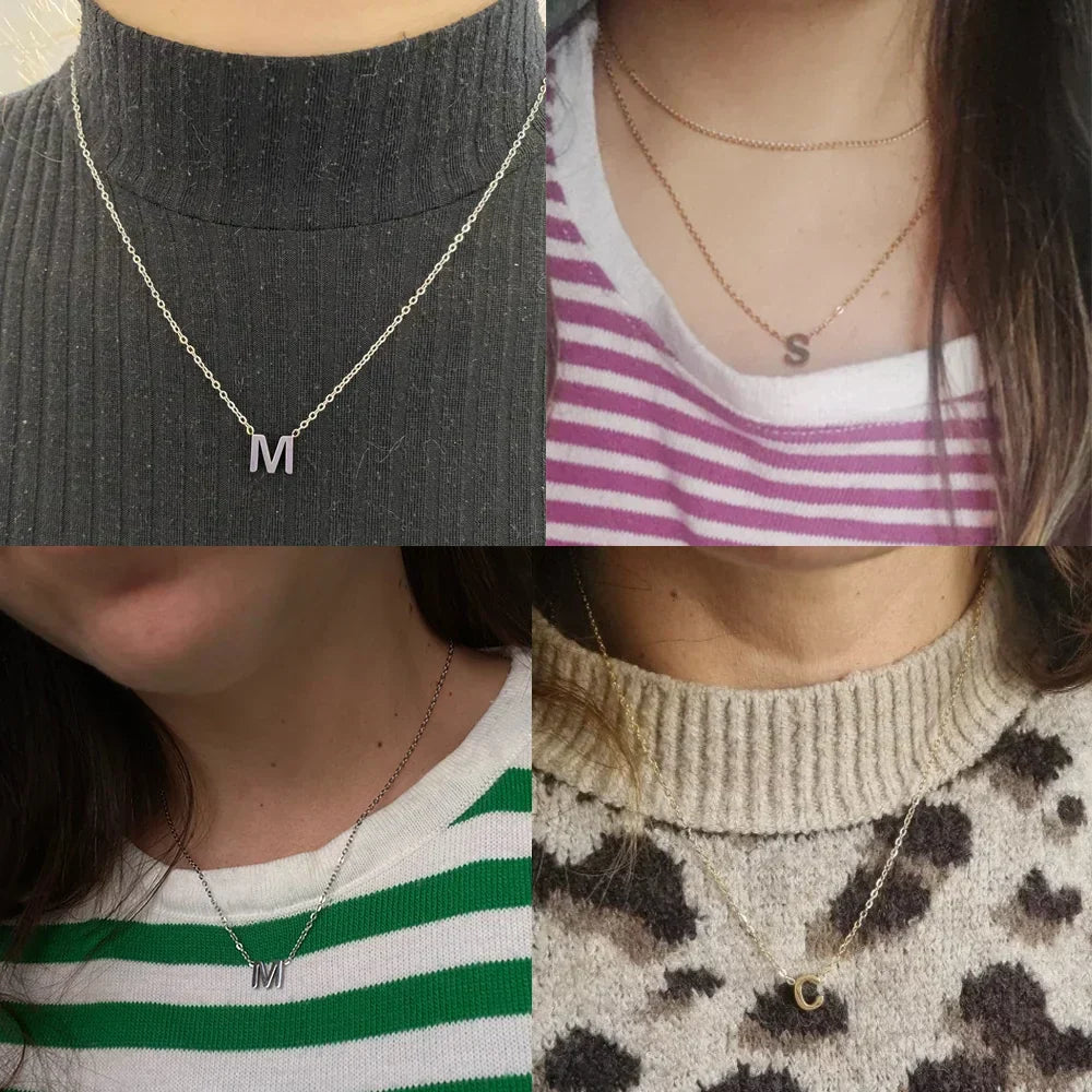 Mathilde - Collier Pendentif Alphabet Brillant