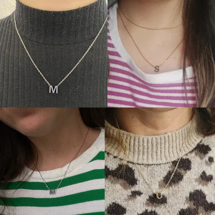 Mathilde - Collier Pendentif Alphabet Brillant