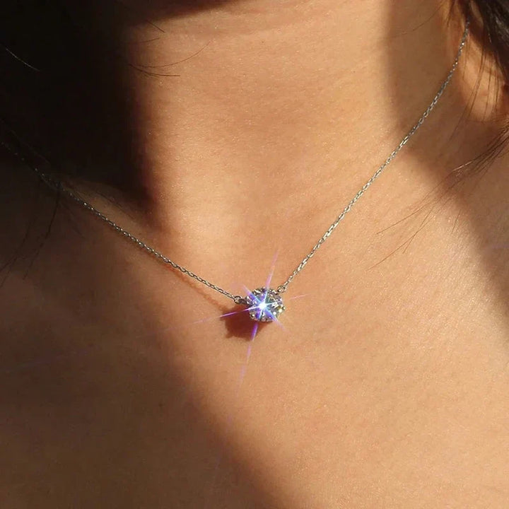 Blanche - Collier Solitaire Élégant en Cristal