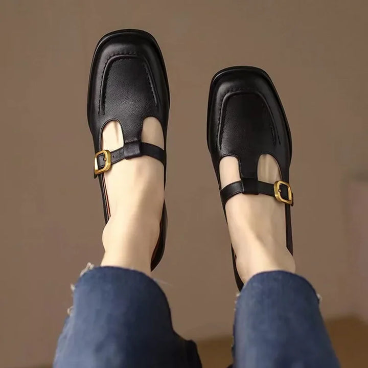 Delia - Chaussures Mary Jane T-Bar femme à bout carré