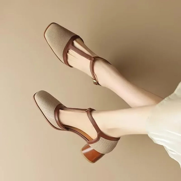 Genira - Chaussures femme à bride T et talon moyen