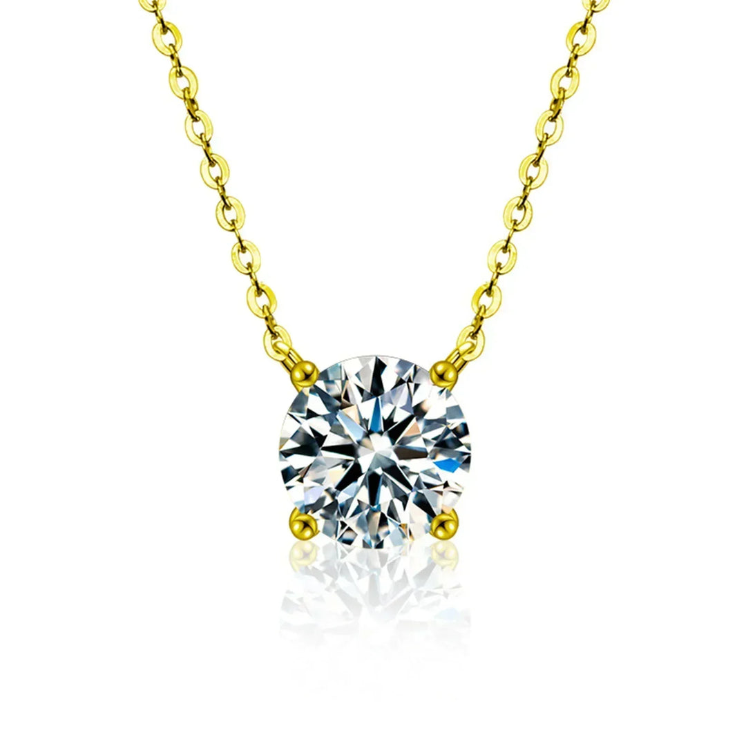 Estelle - Collier en Argent Sterling Plaqué Or avec Zircon