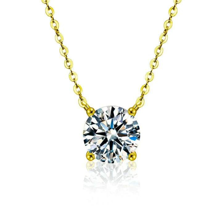 Estelle - Collier en Argent Sterling Plaqué Or avec Zircon