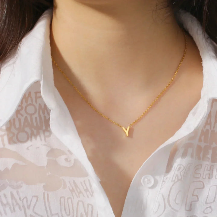 Mathilde - Collier Pendentif Alphabet Brillant