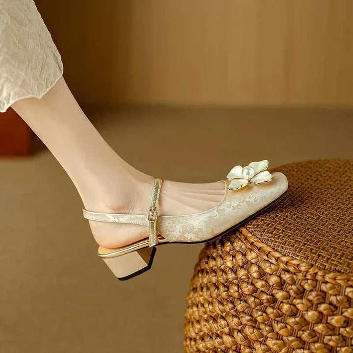 Genine - Escarpins slingback femme à talon bloc