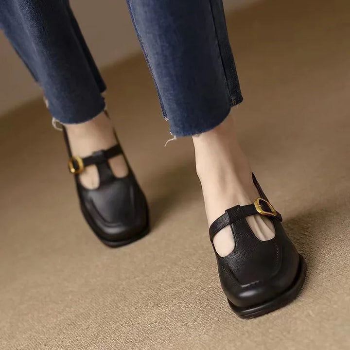 Delia - Chaussures Mary Jane T-Bar femme à bout carré