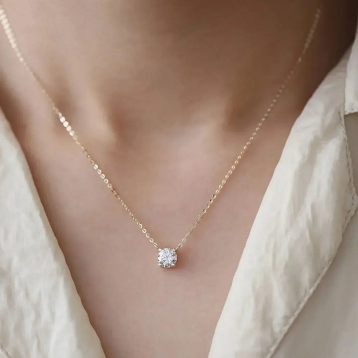 Estelle - Collier en Argent Sterling Plaqué Or avec Zircon