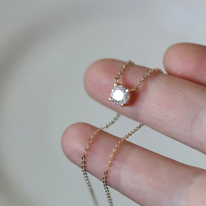 Estelle - Collier en Argent Sterling Plaqué Or avec Zircon