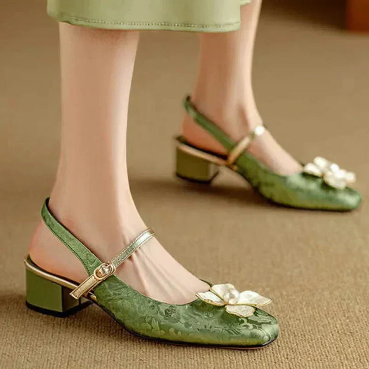 Genine - Escarpins slingback femme à talon bloc