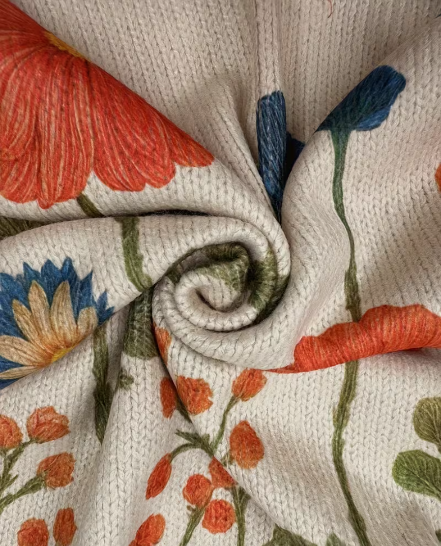 Wrenna | Cardigan Zippé Prairie de Fleurs Sauvages