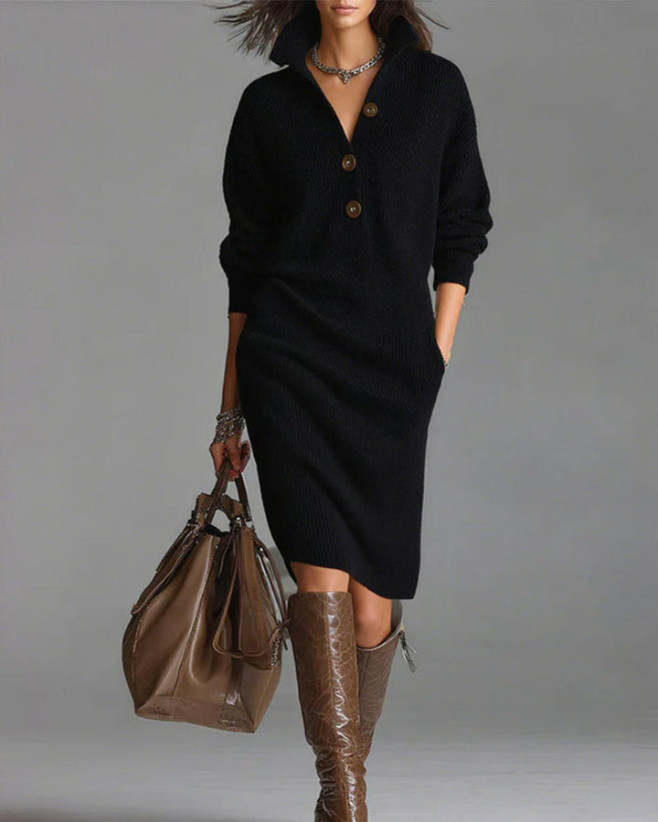 Robe pull décontractée de couleur unie pour l&