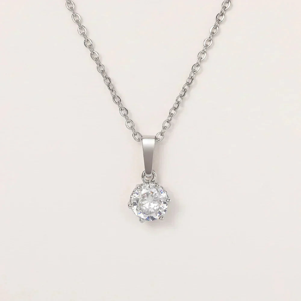 Odile - Collier Pendentif Classique en Zirconium