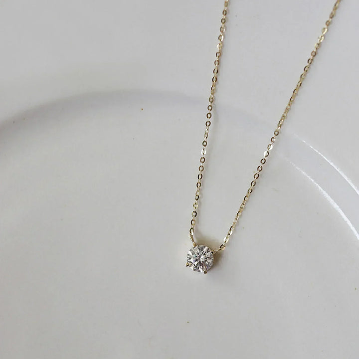 Estelle - Collier en Argent Sterling Plaqué Or avec Zircon